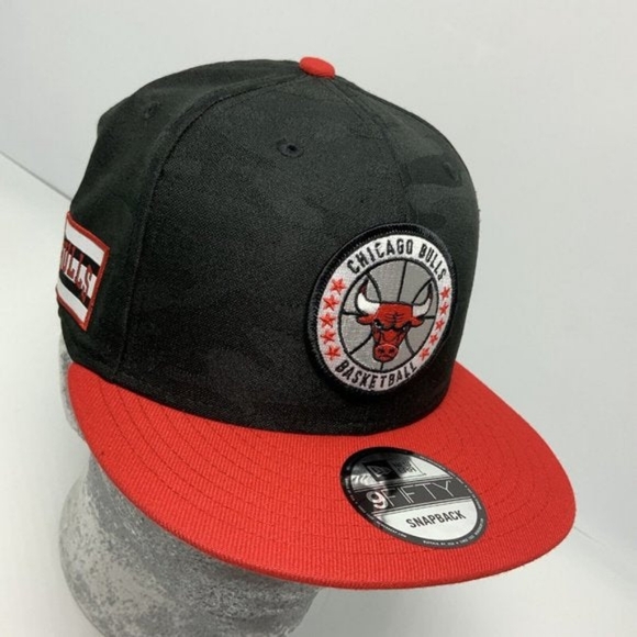 Men's New Era Cap Black Camo | Red Chicago Bulls 9FIFTY NBA NWT - Picture 5 of 5